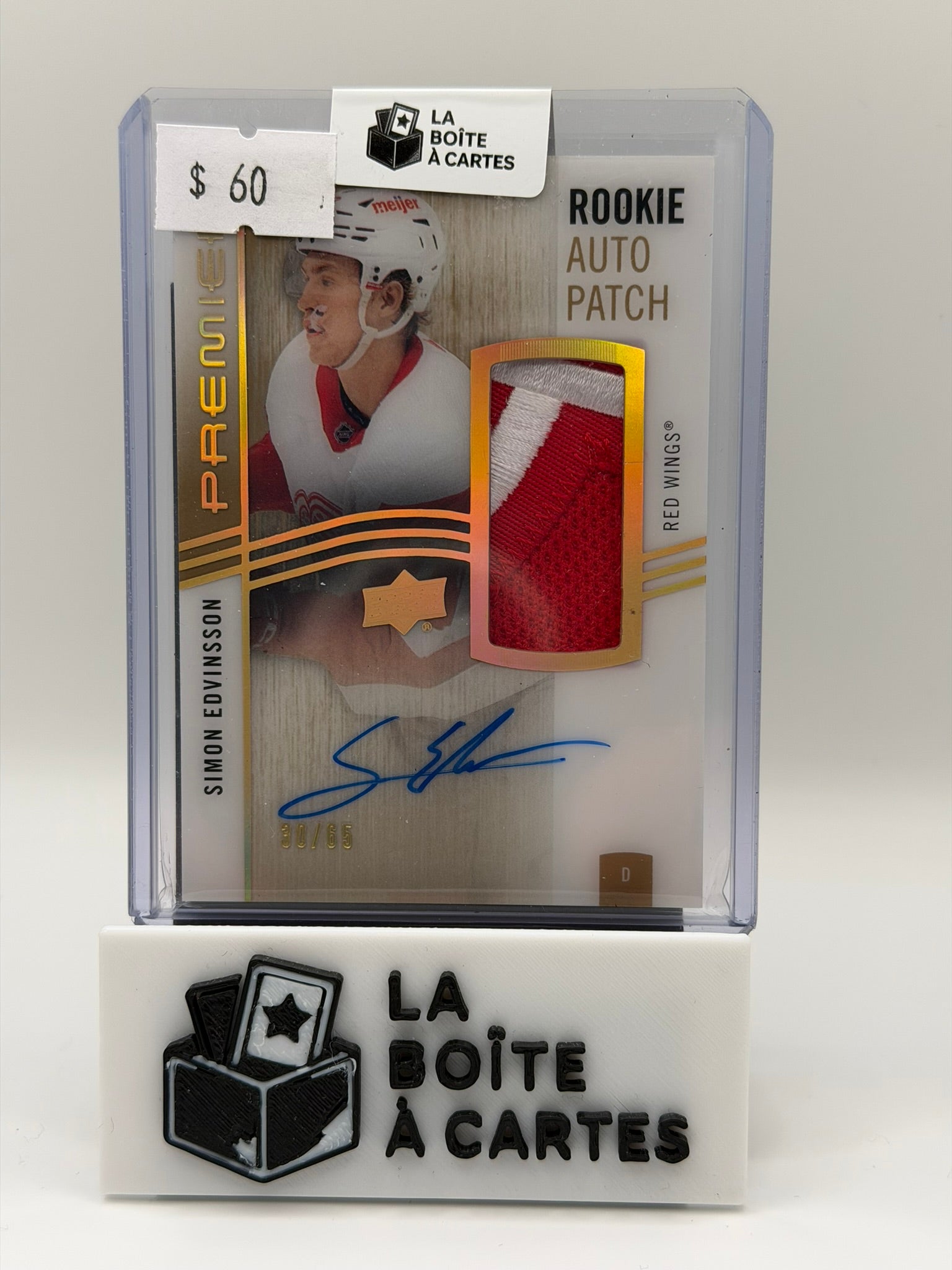 SIMON EDVINSSON PREMIER ROOKIE AUTO PATCH /65